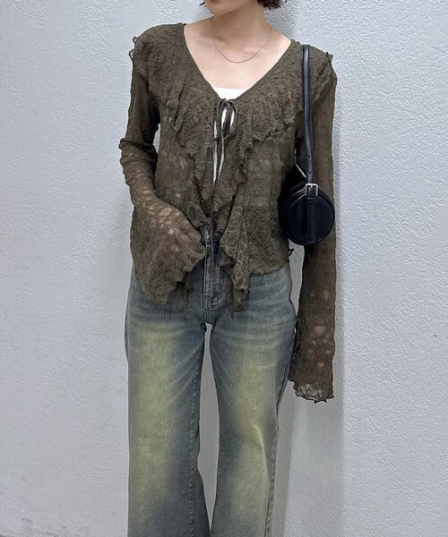 mline（エムライン）の「[mline]ティアードレースブラウス（シャツ/ブラウス・レディース・ベージュ/オフホワイト/アイボリー/カーキ・FREE）」の22枚目の写真