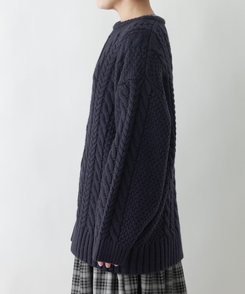 RAGEBLUE(レイジブルー)の「BIGケーブルニットプルオーバー(ニット/セーター・レディース・ネイビー/ホワイト/レッド・FREE)」の16枚目の写真