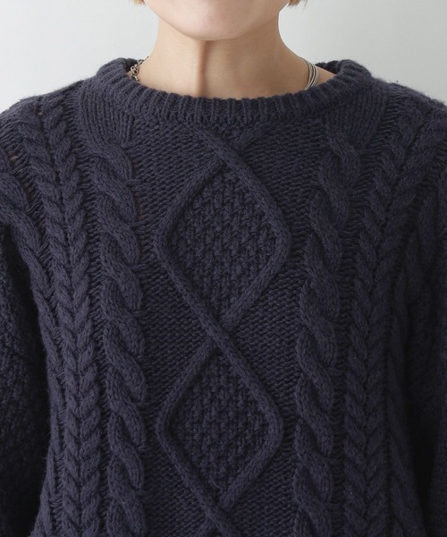 RAGEBLUE(レイジブルー)の「BIGケーブルニットプルオーバー(ニット/セーター・レディース・ネイビー/ホワイト/レッド・FREE)」の19枚目の写真
