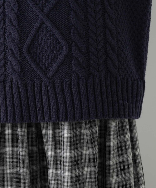 RAGEBLUE(レイジブルー)の「BIGケーブルニットプルオーバー(ニット/セーター・レディース・ネイビー/ホワイト/レッド・FREE)」の21枚目の写真