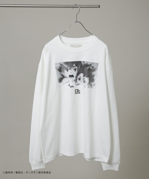 NANO universe(ナノユニバース)の「「ダンダダン | Kosuke Kawamura」オカルン×モモver(Tシャツ/カットソー・メンズ・ホワイト/ブラック・L/M)」の2枚目の写真