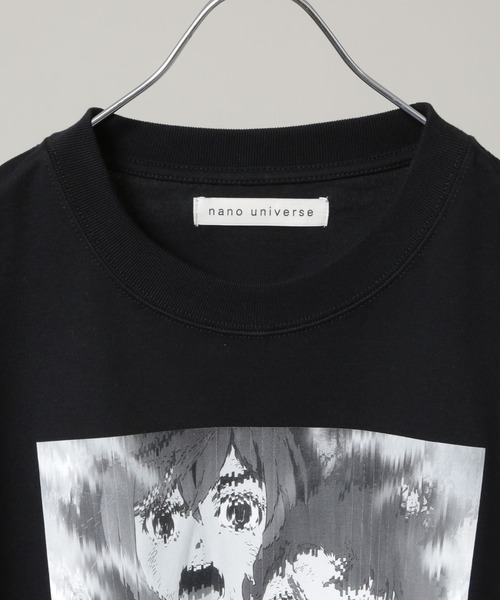 NANO universe(ナノユニバース)の「「ダンダダン | Kosuke Kawamura」オカルン×モモver(Tシャツ/カットソー・メンズ・ホワイト/ブラック・L/M)」の6枚目の写真