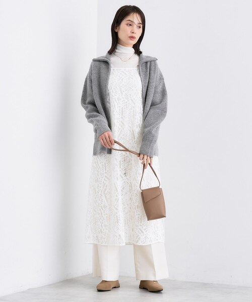 セール】【洗える】カラーネップ ダブルジップカーディガン