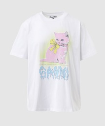 Basic Cotton Jersey Neon Kitty T-shirt