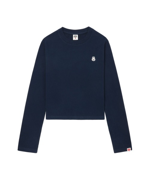 A BATHING APE(アベイシングエイプ)の「BABY DOPPY BADGE LONG SLEEVE T-SHIRT(Tシャツ/カットソー・レディース・ネイビー/ホワイト/レッド・X-SMALL/SMALL)」の1枚目の写真