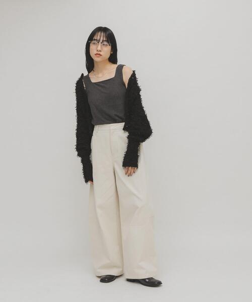 KBF（ケイビーエフ）の「ピーチスキン2WAYタンクトップ（タンクトップ・レディース・ブラック/チャコールグレー/オフホワイト・ONE）」の12枚目の写真