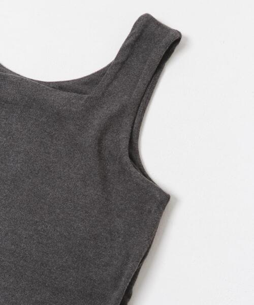 KBF（ケイビーエフ）の「ピーチスキン2WAYタンクトップ（タンクトップ・レディース・ブラック/チャコールグレー/オフホワイト・ONE）」の15枚目の写真