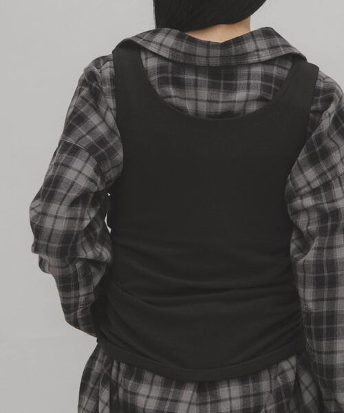 KBF（ケイビーエフ）の「ピーチスキン2WAYタンクトップ（タンクトップ・レディース・ブラック/チャコールグレー/オフホワイト・ONE）」の22枚目の写真