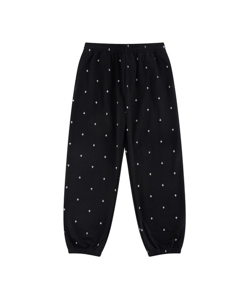 UNKNOWN LONDON(アンノウン・ロンドン)の「スエットパンツ|Tiny Cross Glitter Sweat Pants|Unknown London(スウェットパンツ・メンズ・シルバーグレー/ブラック・SMALL/MEDIUM/LARGE/X-LARGE)」の1枚目の写真