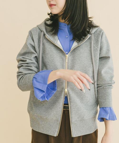 ITEMS URBANRESEARCH（アイテムズ アーバンリサーチ）の「ダンボールジップパーカー（パーカー・レディース・ブラウン/ブラック/グレー・FREE）」の3枚目の写真