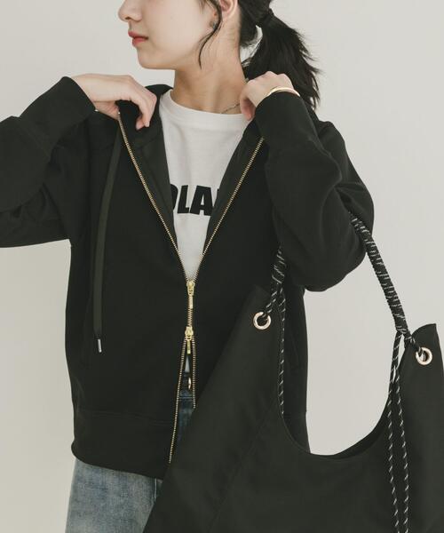 ITEMS URBANRESEARCH（アイテムズ アーバンリサーチ）の「ダンボールジップパーカー（パーカー・レディース・ブラウン/ブラック/グレー・FREE）」の4枚目の写真