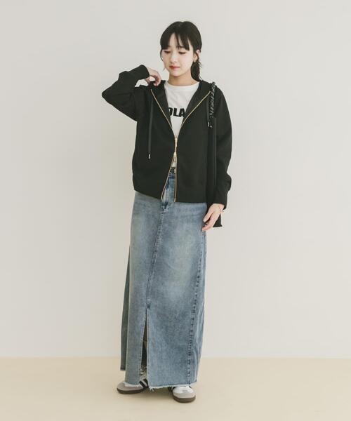 ITEMS URBANRESEARCH（アイテムズ アーバンリサーチ）の「ダンボールジップパーカー（パーカー・レディース・ブラウン/ブラック/グレー・FREE）」の8枚目の写真