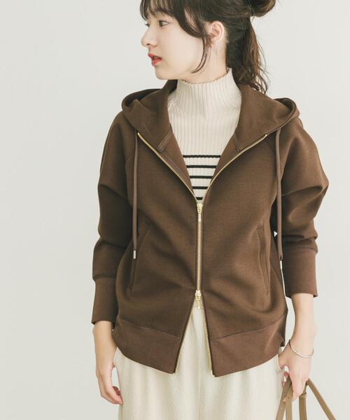 ITEMS URBANRESEARCH（アイテムズ アーバンリサーチ）の「ダンボールジップパーカー（パーカー・レディース・ブラウン/ブラック/グレー・FREE）」の12枚目の写真