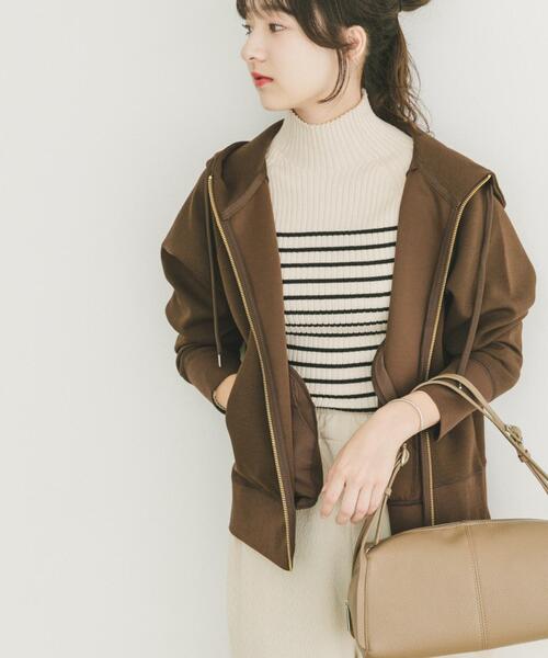 ITEMS URBANRESEARCH（アイテムズ アーバンリサーチ）の「ダンボールジップパーカー（パーカー・レディース・ブラウン/ブラック/グレー・FREE）」の13枚目の写真