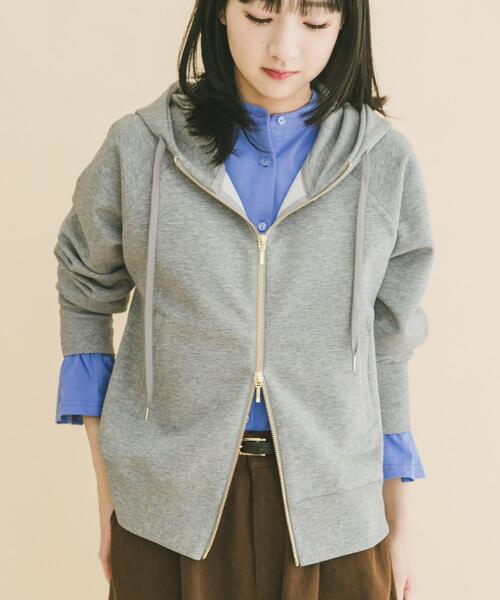 ITEMS URBANRESEARCH（アイテムズ アーバンリサーチ）の「ダンボールジップパーカー（パーカー・レディース・ブラウン/ブラック/グレー・FREE）」の19枚目の写真