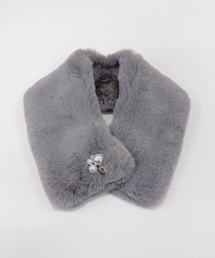 NARACAMICIE | 【NARACAMICIE】リサイクルエコファー パール付マグネットティペット(バンダナ/スカーフ)