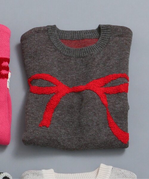 BREEZE（ブリーズ）の「【ジュニア対応】バラエティーニット（ニット/セーター・キッズ・ピンク/ブラック/オフホワイト/グレー・120/90/100/140）」の3枚目の写真