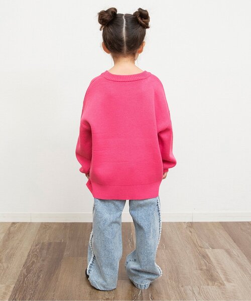 BREEZE（ブリーズ）の「【ジュニア対応】バラエティーニット（ニット/セーター・キッズ・ピンク/ブラック/オフホワイト/グレー・120/90/100/140）」の6枚目の写真