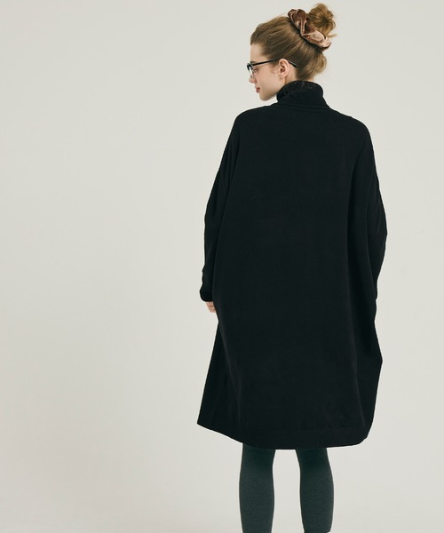 coca（coca）（コカ）の「【WEB限定セール】タートルニットワンピース（チュニック・レディース・グレー/ブラック・L/M/S）」の4枚目の写真