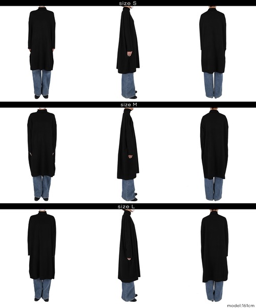 coca（coca）（コカ）の「【WEB限定セール】タートルニットワンピース（チュニック・レディース・グレー/ブラック・L/M/S）」の10枚目の写真