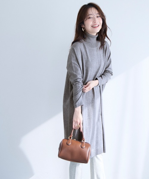 セール】タートルニットワンピース（チュニック）｜coca（coca）（コカ