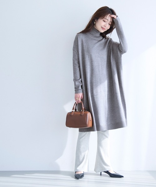 coca（coca）（コカ）の「【WEB限定セール】タートルニットワンピース（チュニック・レディース・グレー/ブラック・L/M/S）」の21枚目の写真