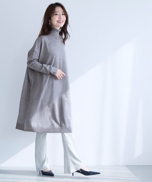 coca（coca）（コカ）の「【WEB限定セール】タートルニットワンピース（チュニック・レディース・グレー/ブラック・L/M/S）」の22枚目の写真