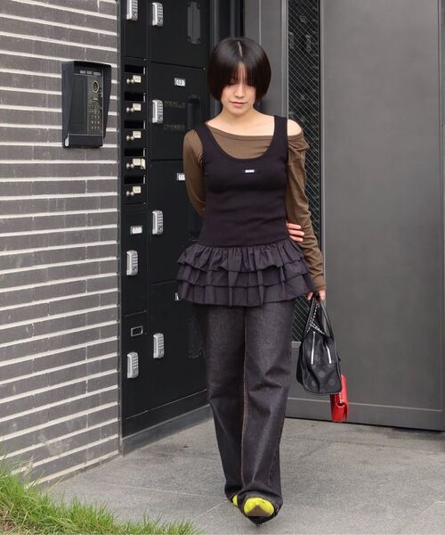 NICK&NICOLE(ニックアンドニコール)の「NICOLE MULTI FRILL SLEEVELESS TOP_BLACK(Tシャツ/カットソー・レディース・ブラック・FREE)」の7枚目の写真