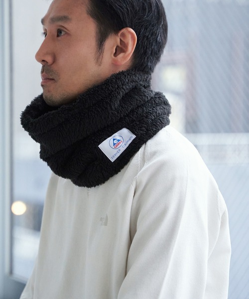 GERRY(ジェリー)の「GERRY ボアネックウォーマー(マフラー・メンズ・ブラック/オフホワイト/グレー・FREE)」の2枚目の写真
