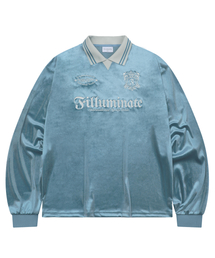 F.ILLUMINATE（フィルミネイト）の「ベルベットカラー ロングスリーブ-スカイブルー（ポロシャツ）」