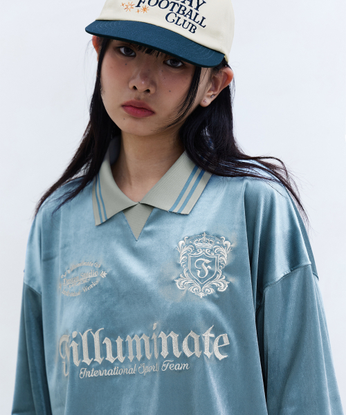 F.ILLUMINATE(フィルミネイト)の「ベルベットカラー ロングスリーブ-スカイブルー(ポロシャツ・レディース・その他・SMALL/MEDIUM/LARGE)」の5枚目の写真