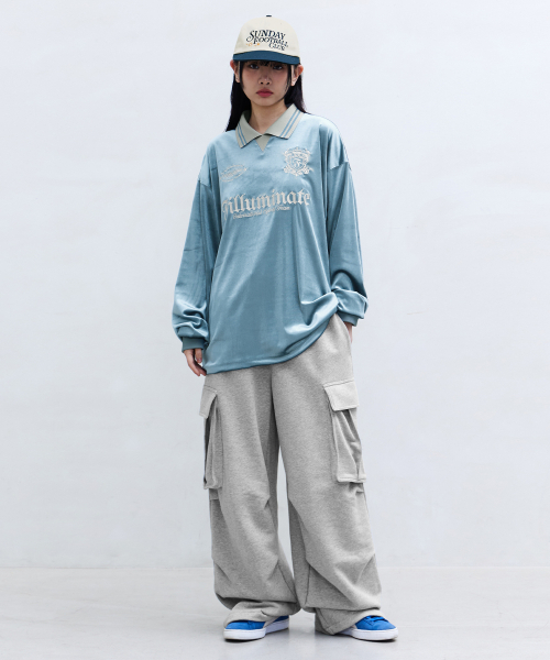F.ILLUMINATE(フィルミネイト)の「ベルベットカラー ロングスリーブ-スカイブルー(ポロシャツ・レディース・その他・SMALL/MEDIUM/LARGE)」の6枚目の写真