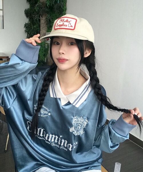 F.ILLUMINATE(フィルミネイト)の「ベルベットカラー ロングスリーブ-スカイブルー(ポロシャツ・レディース・その他・SMALL/MEDIUM/LARGE)」の17枚目の写真