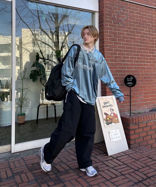 F.ILLUMINATE(フィルミネイト)の「ベルベットカラー ロングスリーブ-スカイブルー(ポロシャツ・レディース・その他・SMALL/MEDIUM/LARGE)」の3枚目の写真