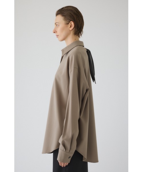 RIM.ARK(リムアーク)の「Synthetic leather tie SH シンセティックレザータイシャツ(シャツ/ブラウス・レディース・ライトブラウン/ブラック・FREE)」の18枚目の写真
