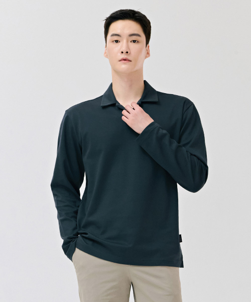 CHASECULT(チェイスカルト)の「男性オープンネックカラーTシャツ-DEZK5106B0G(ポロシャツ・メンズ・ブルー・100/110/95/105)」の3枚目の写真