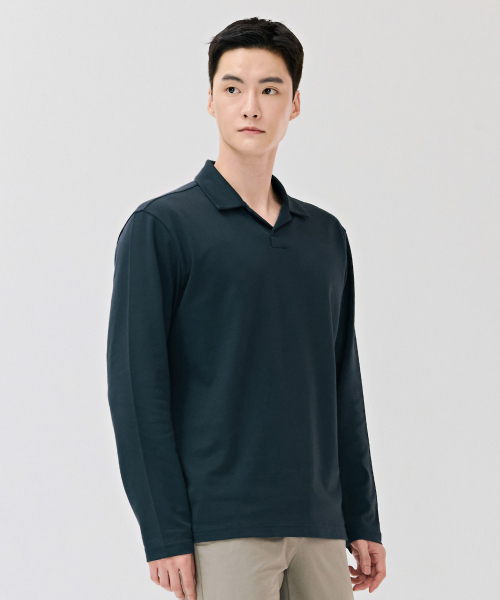 CHASECULT(チェイスカルト)の「男性オープンネックカラーTシャツ-DEZK5106B0G(ポロシャツ・メンズ・ブルー・100/110/95/105)」の4枚目の写真