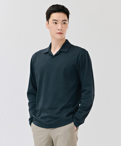 CHASECULT(チェイスカルト)の「男性オープンネックカラーTシャツ-DEZK5106B0G(ポロシャツ・メンズ・ブルー・100/110/95/105)」の5枚目の写真