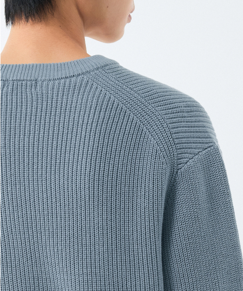 MUSINSA STANDARD（ムシンサスタンダード）の「コットンリブクルーネックニット[スカイブルー]（ニット/セーター・メンズ・その他・SMALL/MEDIUM/LARGE/X-LARGE/XX-LARGE）」の7枚目の写真