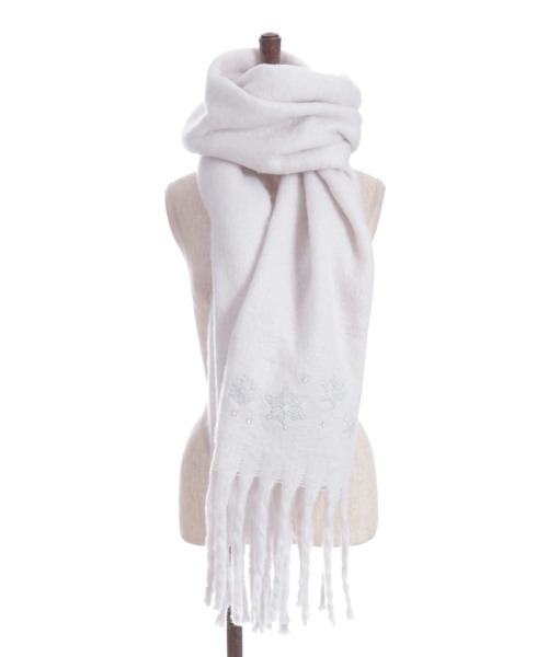 axes femme（アクシーズファム）の「雪の結晶刺繍ストール（ストール/ショール・レディース・グレイッシュベージュ/キナリ/ミント・FREE）」の15枚目の写真