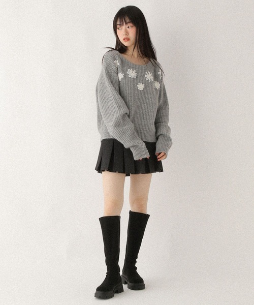 Heather(ヘザー)の「フラワーモチーフニット 612876(ニット/セーター・レディース・オフホワイト/グレー/ブルー・FREE)」の15枚目の写真