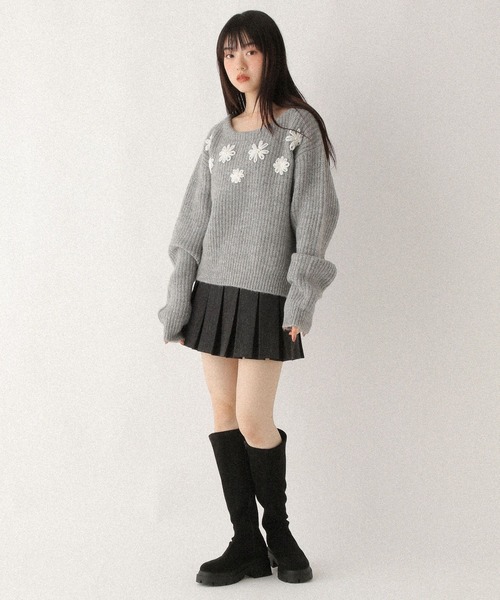 Heather(ヘザー)の「フラワーモチーフニット 612876(ニット/セーター・レディース・オフホワイト/グレー/ブルー・FREE)」の16枚目の写真