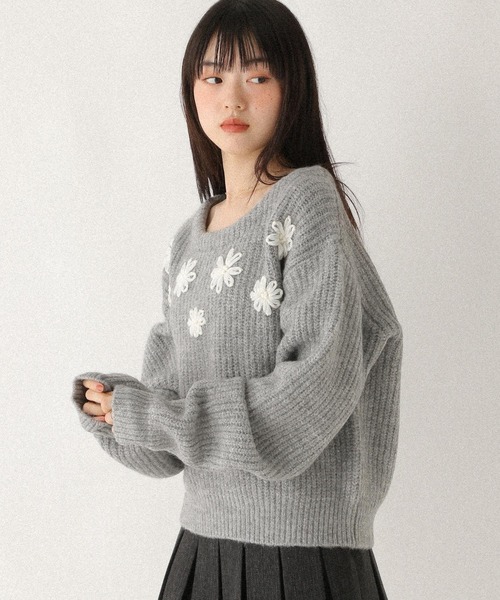 Heather(ヘザー)の「フラワーモチーフニット 612876(ニット/セーター・レディース・オフホワイト/グレー/ブルー・FREE)」の18枚目の写真