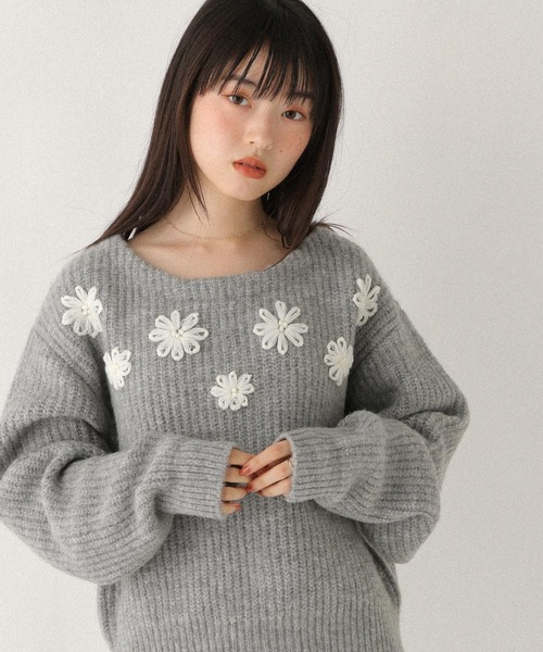 Heather(ヘザー)の「フラワーモチーフニット 612876(ニット/セーター・レディース・オフホワイト/グレー/ブルー・FREE)」の19枚目の写真