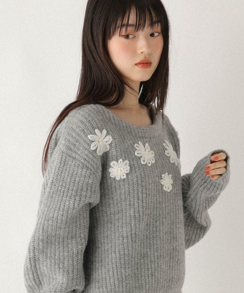 Heather(ヘザー)の「フラワーモチーフニット 612876(ニット/セーター・レディース・オフホワイト/グレー/ブルー・FREE)」の20枚目の写真