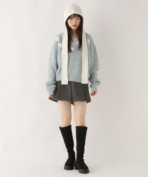 Heather(ヘザー)の「フラワーモチーフニット 612876(ニット/セーター・レディース・オフホワイト/グレー/ブルー・FREE)」の21枚目の写真