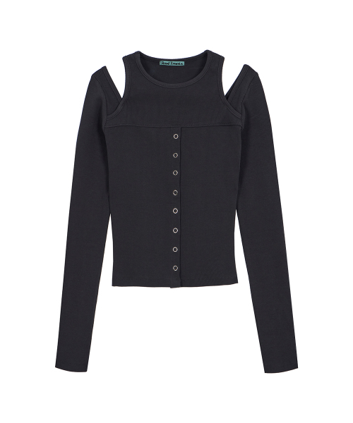 ROSEFRANTZ（ロゼフランツ）の「Cut Out Eyelet Long Sleeve [Charcoal]（Tシャツ/カットソー・レディース・チャコールグレー・FREE）」の2枚目の写真