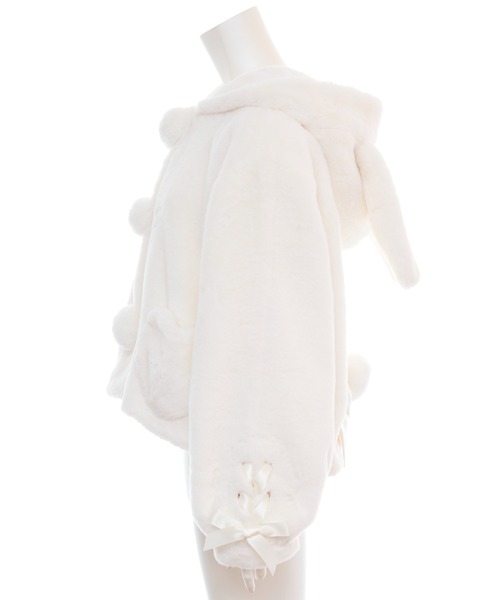 Secret Honey(シークレットハニー)の「うさ耳ショートファーコート(その他アウター・レディース・オフホワイト/ブラック・MEDIUM)」の12枚目の写真