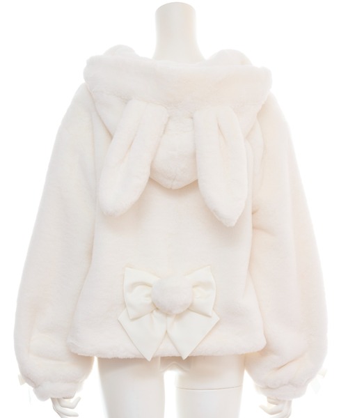 Secret Honey(シークレットハニー)の「うさ耳ショートファーコート(その他アウター・レディース・オフホワイト/ブラック・MEDIUM)」の13枚目の写真