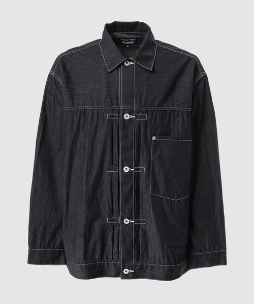 COMME des GARCONS HOMME(コム デ ギャルソン・オム)の「COTTON LIGHT OUNCE DENIM JACKET(デニムジャケット・メンズ・ネイビー・XS/S/M/L)」の1枚目の写真